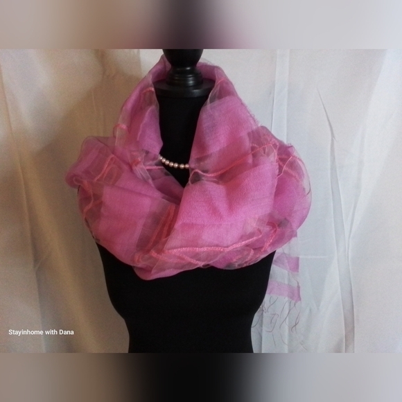 NWT J.J. Collections Pink Silk Blend Scarf - Zhangs Designs - Picture 1 of 5